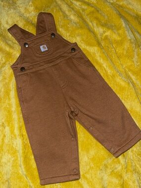Carhartt Baby Brown Overalls Sz 9M Pants Tan